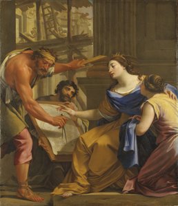 Artemisia construyendo el Mausoleo, c.1640 de Simon Vouet